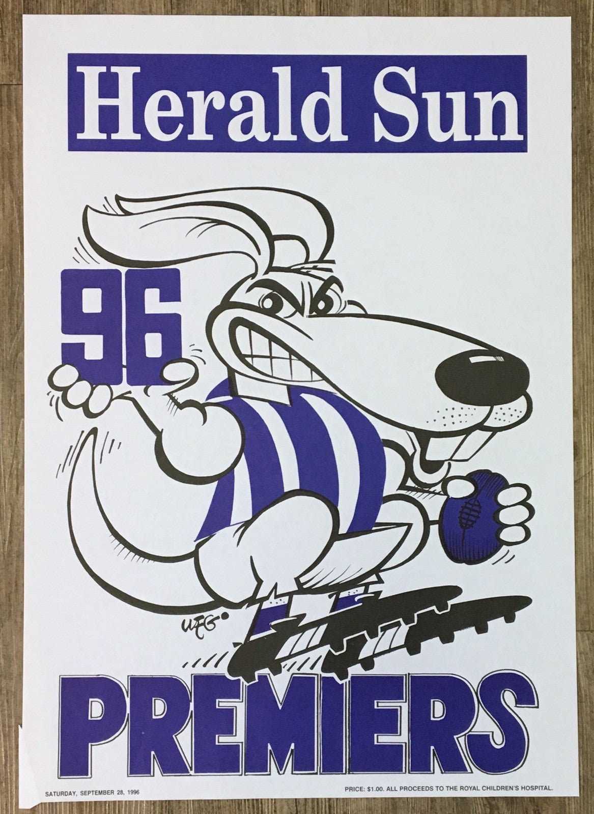 1975 & 1977 & 1996 North Melbourne Kangaroos WEG Premiers Posters - REPRINTS