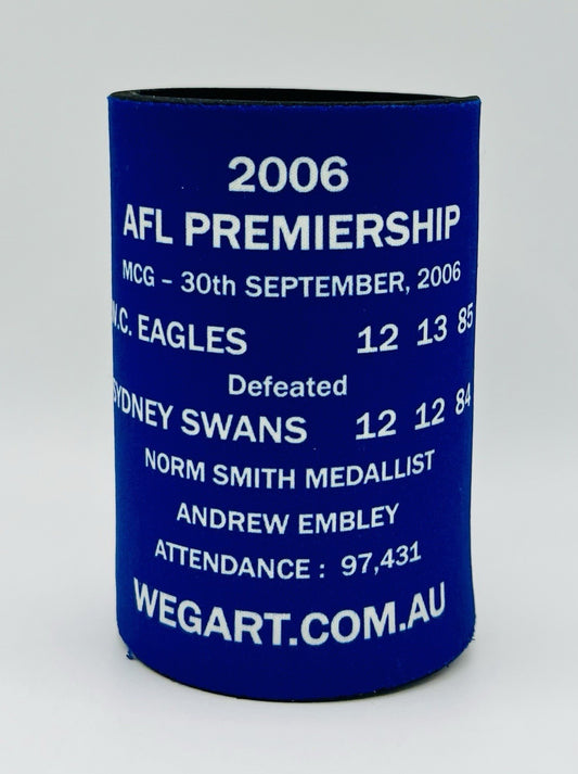 WegArt WEG Premiers Stubby Holder Can Cooler - West Coast Eagles 2006