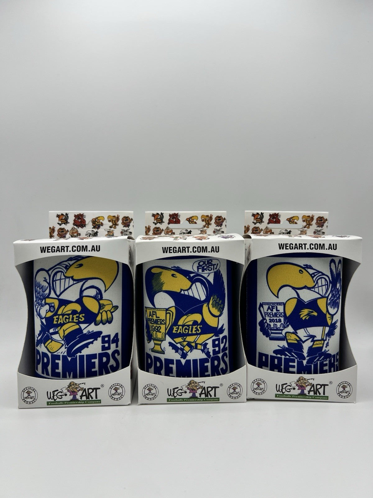 WegArt WEG Premiers Stubby Holder Can Cooler - West Coast Eagles 1994