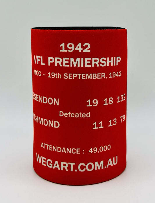 WegArt WEG Premiers Stubby Holder Can Cooler - Essendon Bombers 1942