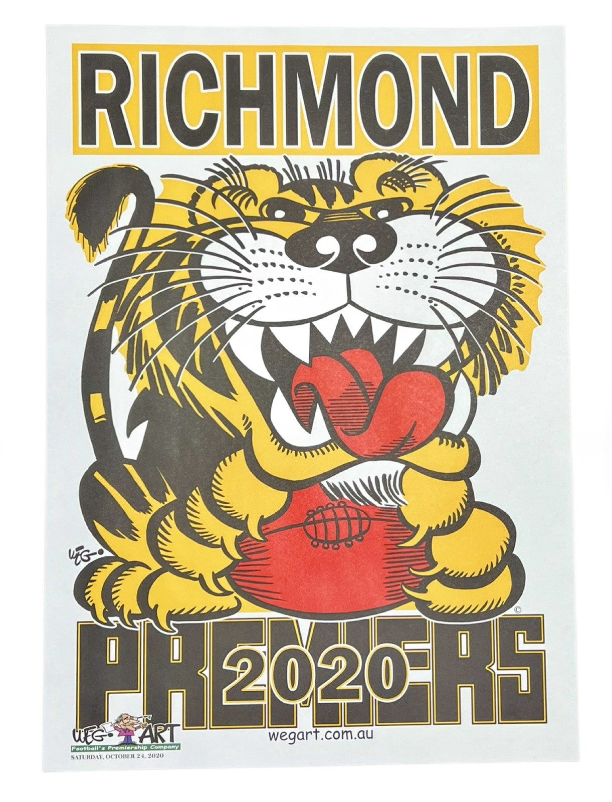 2020 Richmond Tigers Weg Art Premiers Poster