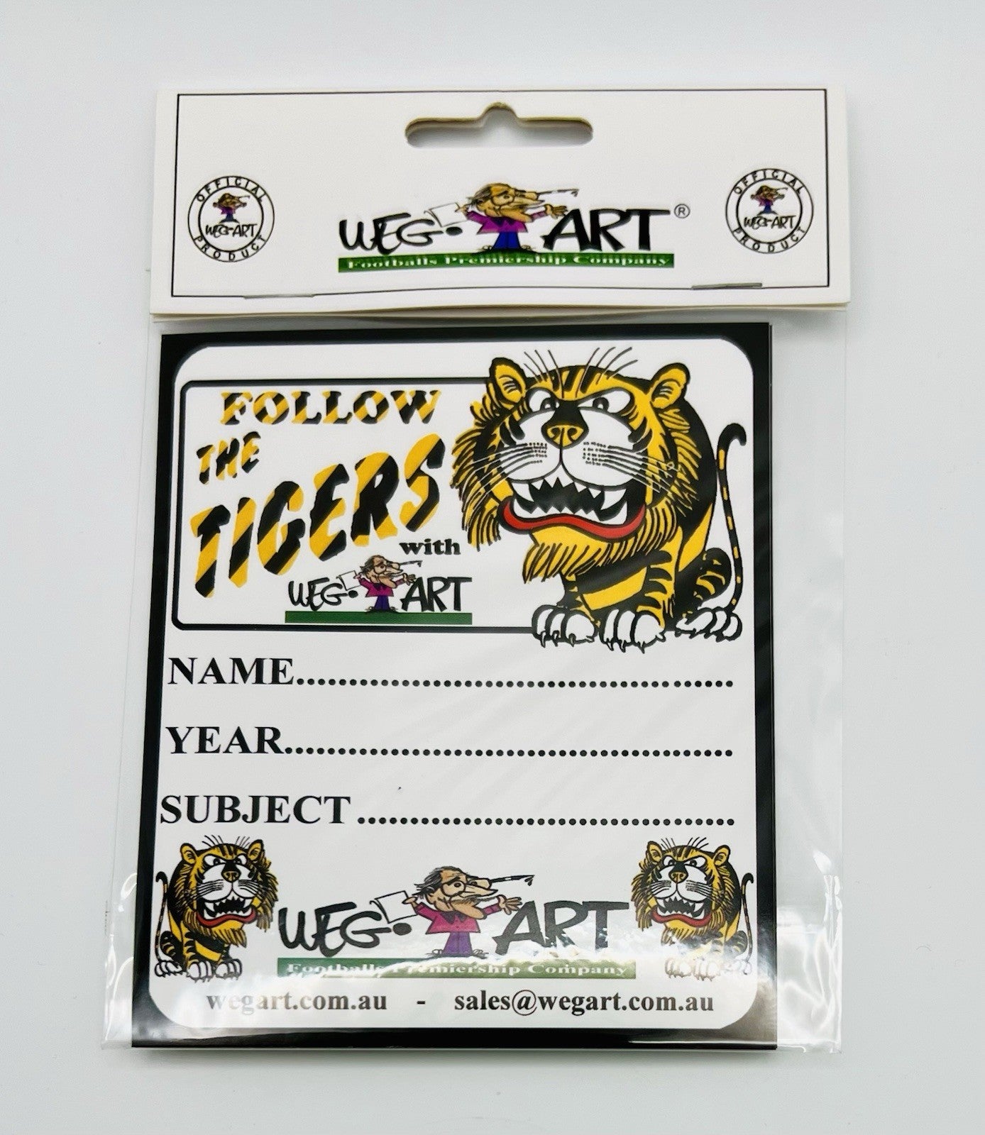 WegArt School Book Stickers Set Of 6 Labels - Richmond Tigers