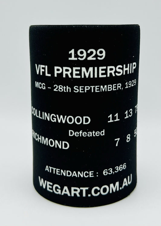 WegArt WEG Premiers Stubby Holder Can Cooler - Collingwood Magpies 1929