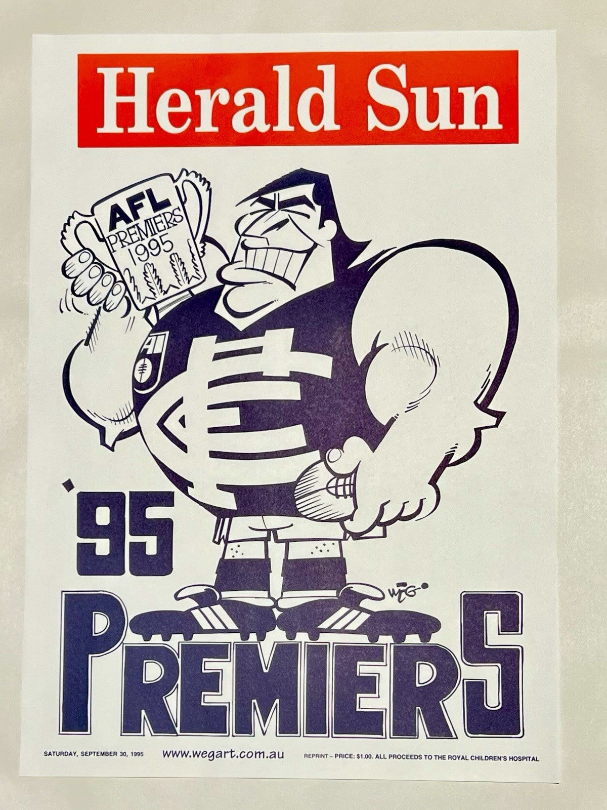 1995 Carlton Blues WEG Premiers Poster - REPRINT
