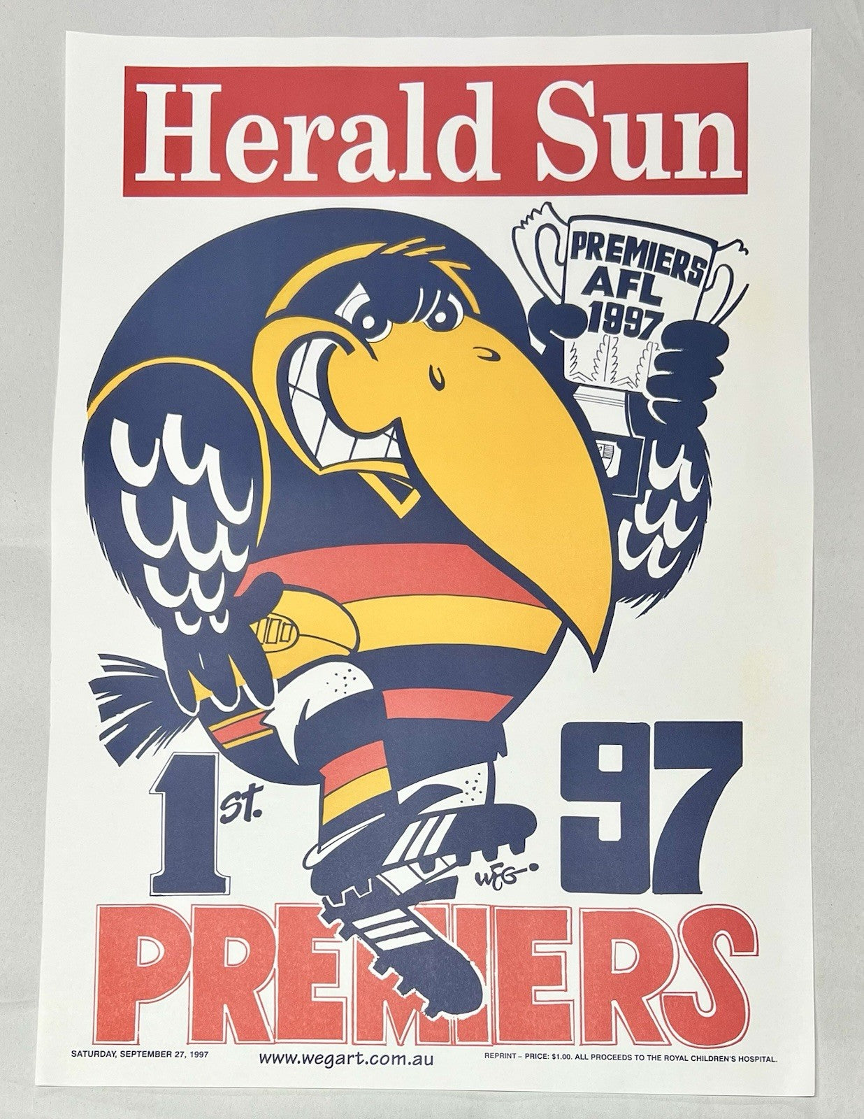 1997 Adelaide Crows WEG Premiers Poster - REPRINT
