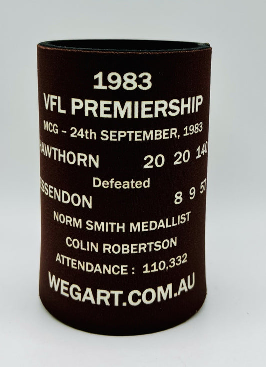 WegArt WEG Premiers Stubby Holder Can Cooler - Hawthorn Hawks 1983