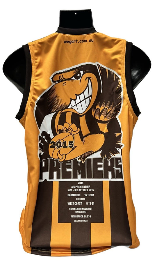 WegArt WEG Football Jumper Hawthorn Hawks Premiers 2015 - 2XL
