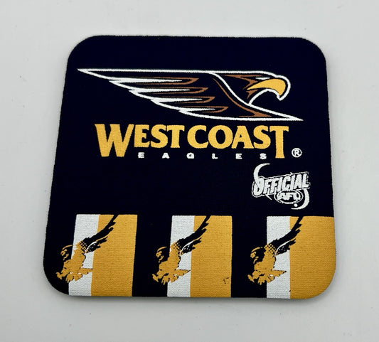Vintage AFL Neoprene Drink Coasters Set Of Four - West Coast Eagles