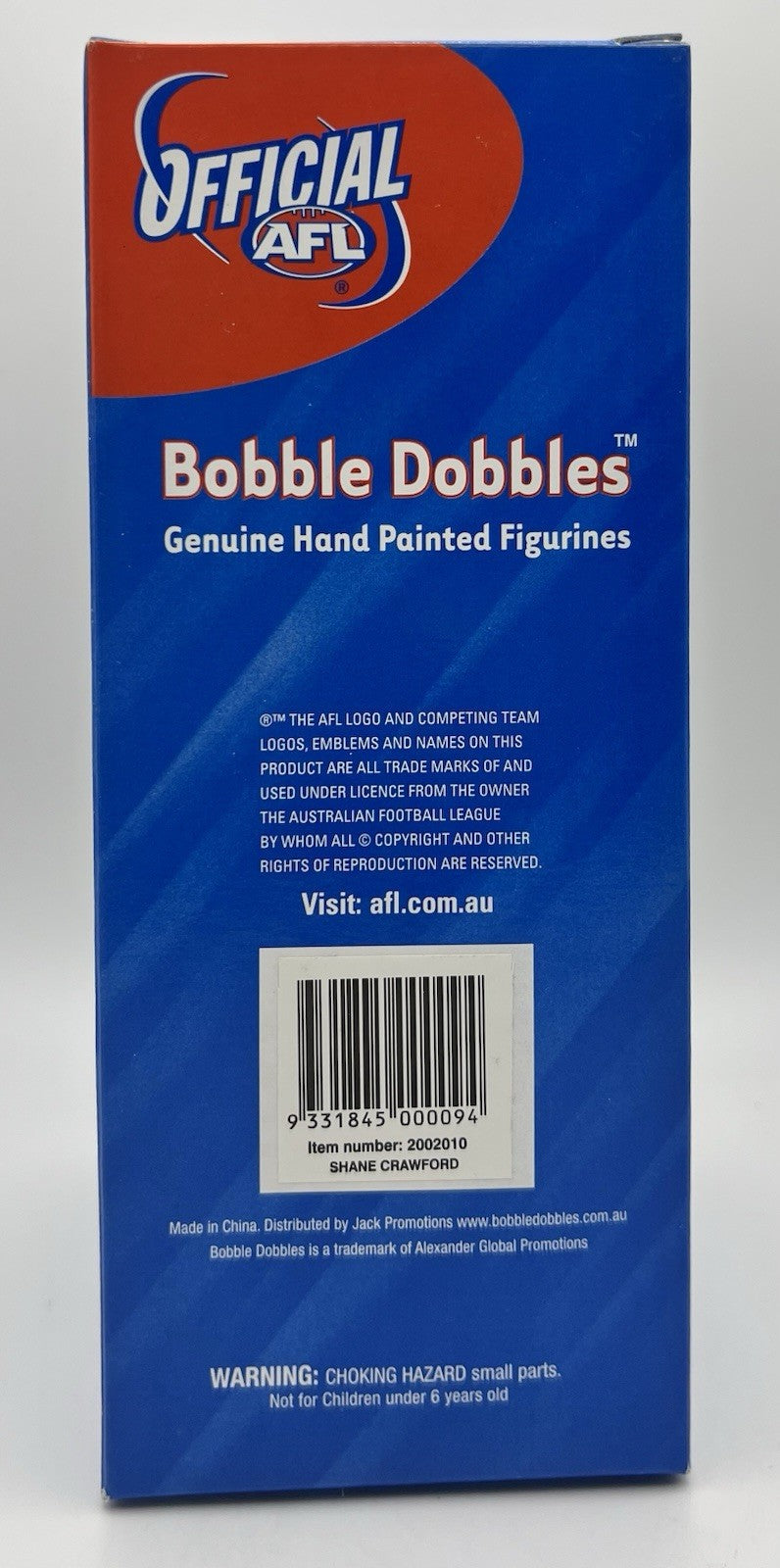 2002 AFL Bobble Dobbles Bobblehead - Hawthorn Hawks Shane Crawford