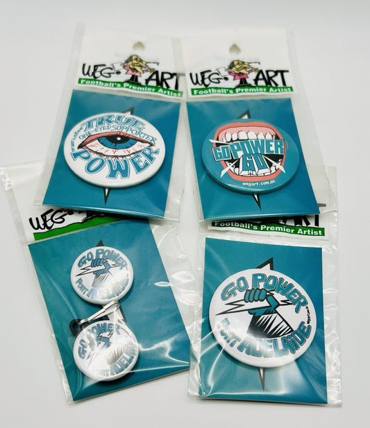 WegArt “Go Power” Button Badge Port Adelaide Power