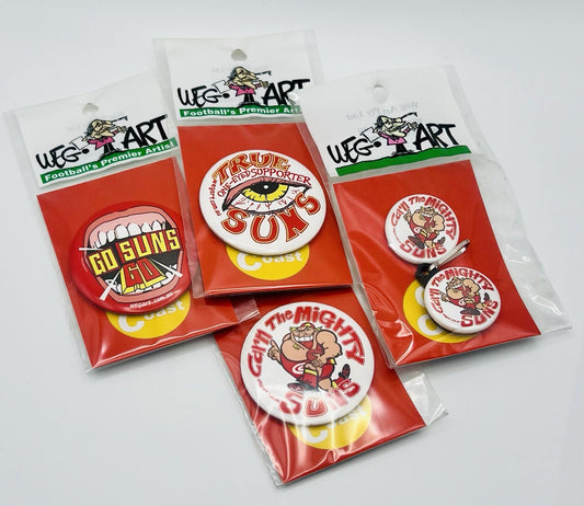 WegArt “Go Suns Go” Button Badge Gold Coast Suns
