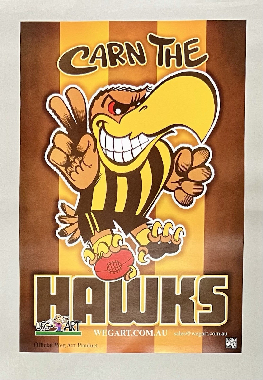 WegArt WEG Hawthorn Hawk Supporter Poster - “Carn The Hawks”