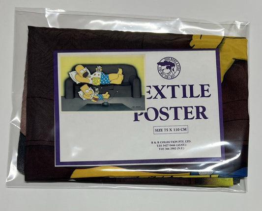 Vintage Bart & Homer Simpson Textile Poster