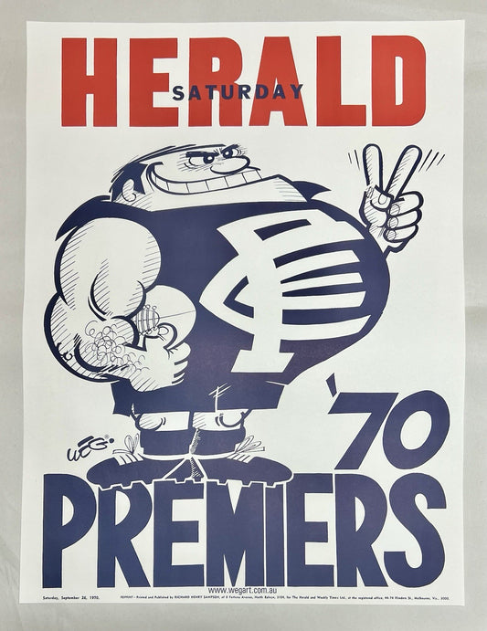 1970 & 1972 Carlton Blues WEG Premiers Posters - REPRINTS