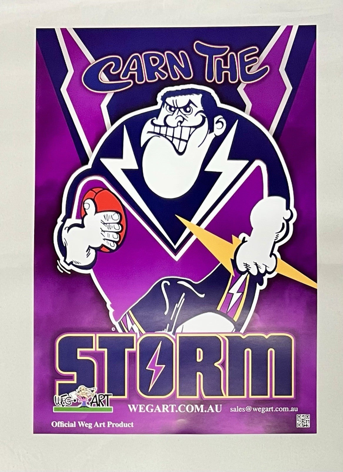 WegArt WEG Melbourne Storm Supporter Poster “Carn The Storm”