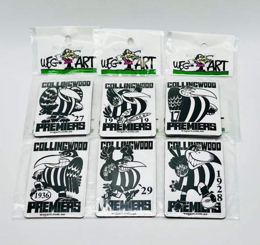 WEG WegArt Full Set Premiers & Supporters Fridge Magnets Collingwood Magpies- 18