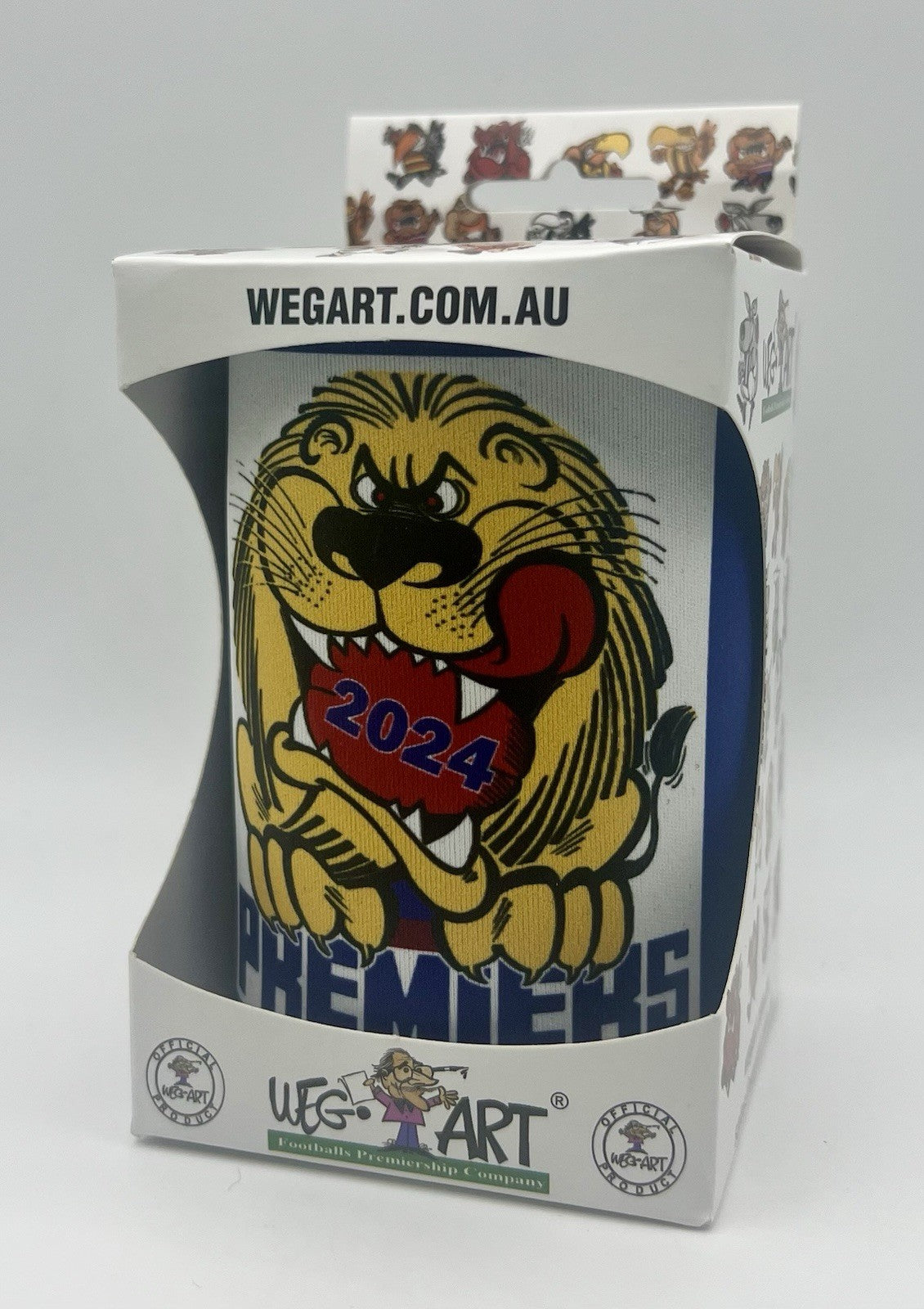 WegArt WEG Premiers Stubby Holder Can Cooler - Brisbane Lions 2024