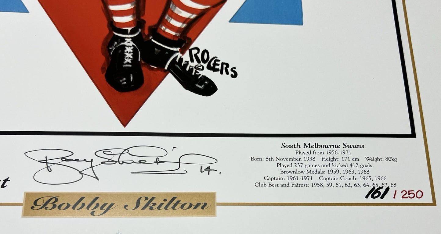 Bobby Skilton Swans Triple Brownlow Medalist WegArt Ltd Ed #161/250 Signed