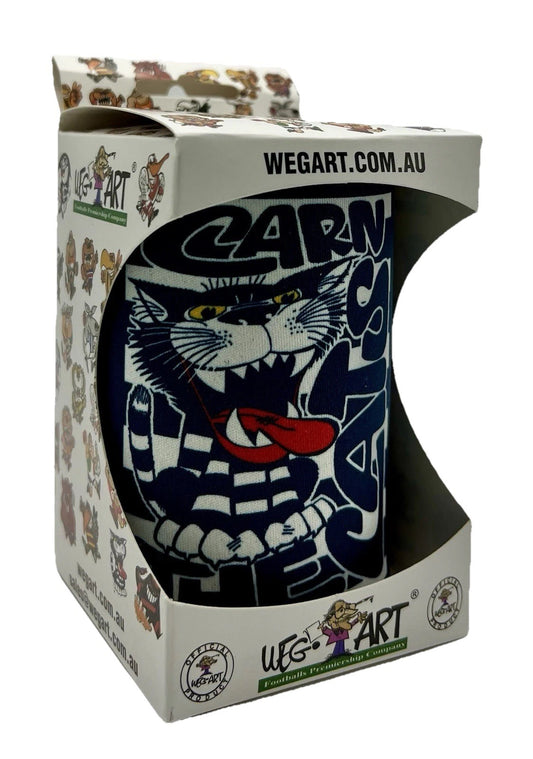 WegArt Stubby Holder Can Cooler - Geelong Cats “Carn The Cats”