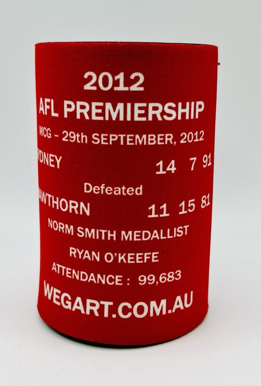 WegArt WEG Premiers Stubby Holder Can Cooler - Sydney Swans 2012