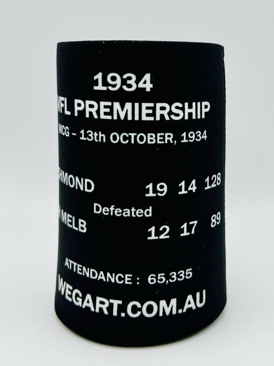 WegArt WEG Premiers Stubby Holder Can Cooler - Richmond Tigers 1934