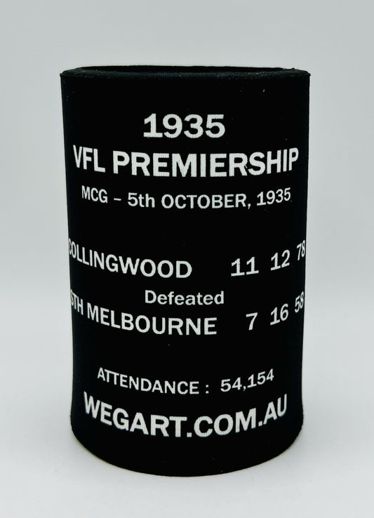 WegArt WEG Premiers Stubby Holder Can Cooler - Collingwood Magpies 1935