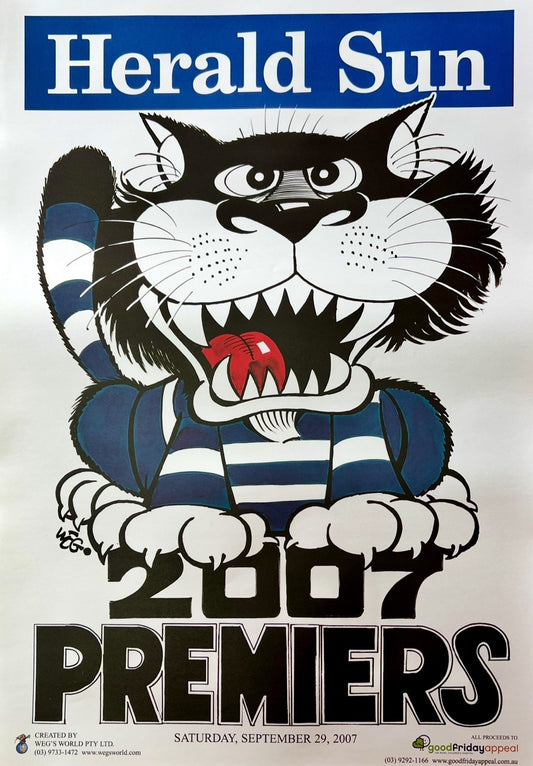 2007, 2009, 2011, 2022 & Supporter Geelong Cats WEG WegArt Premiers Posters