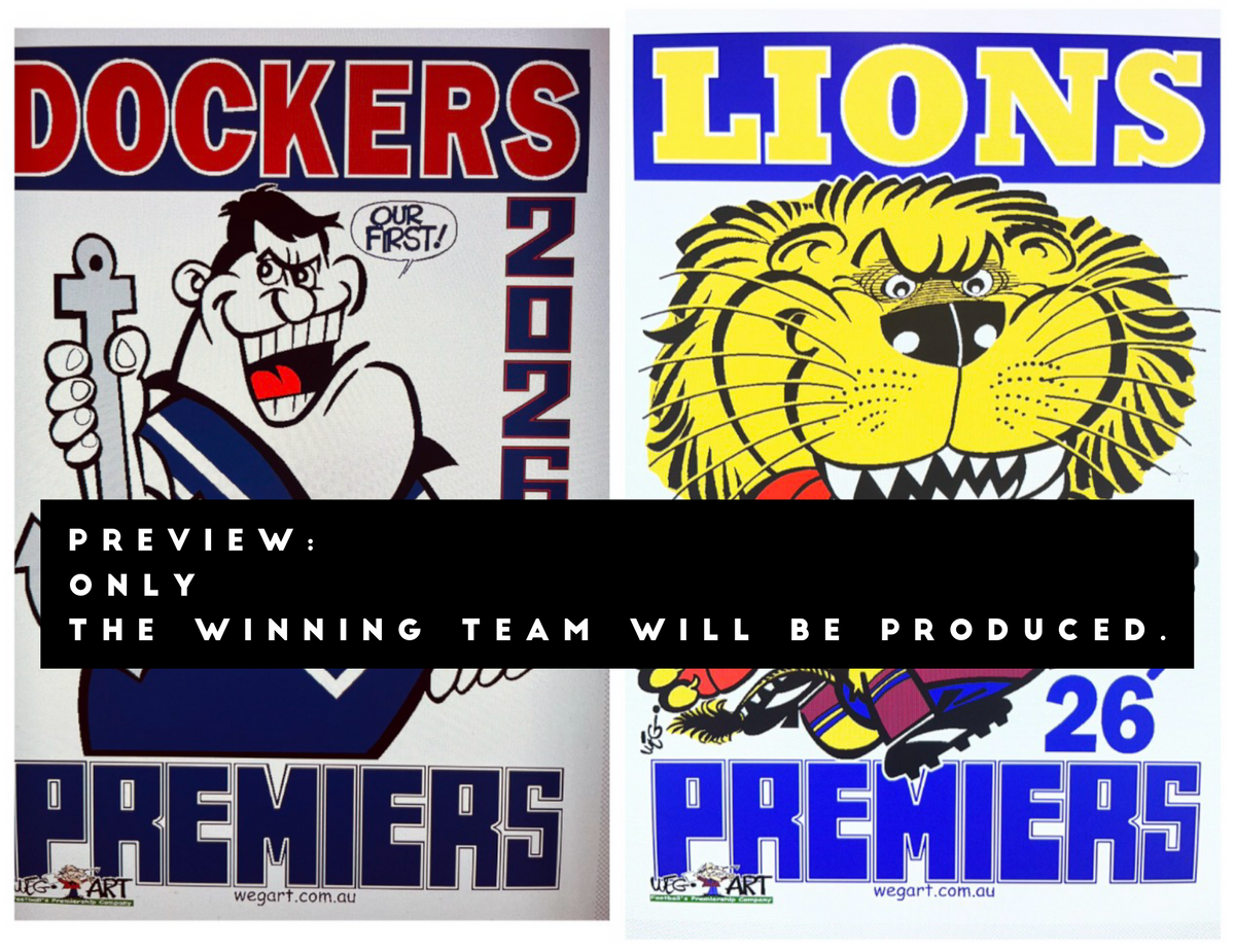 2026 WegArt WEG Premiers Poster - Fremantle Dockers or Brisbane Lions