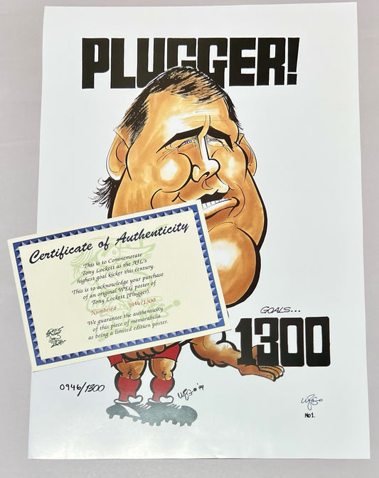 Tony “Plugger” Lockett 1300 Goals WEG WegArt Limited Edition #946/1300