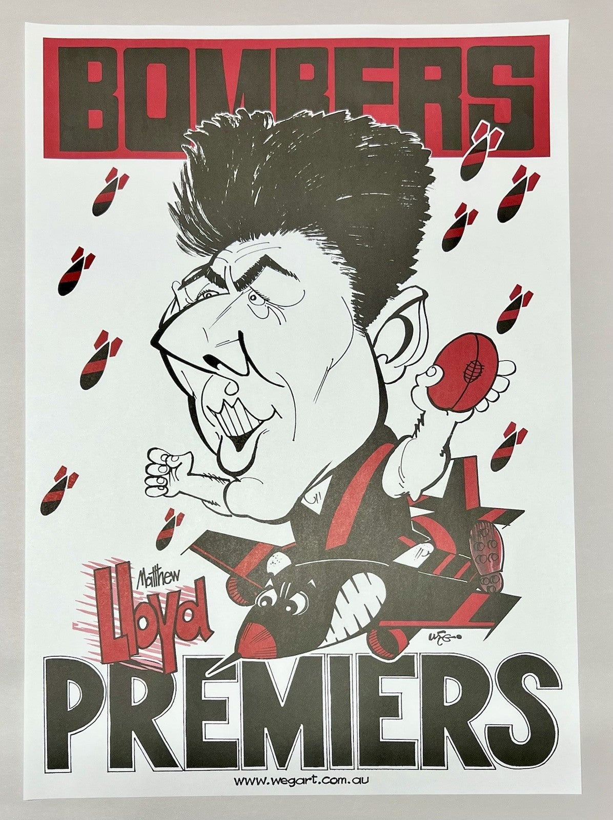 2000 Essendon Bombers WEG WegArt Premiers Posters, Kevin Sheedy & Matthew Lloyd