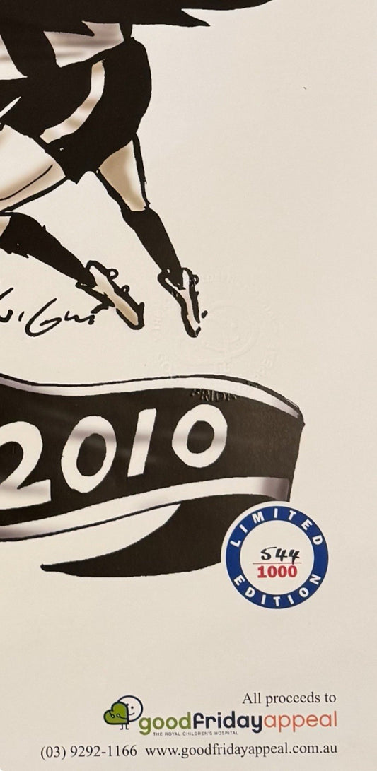2010 Collingwood Magpies St Kilda Saints Limited Edition Draw Poster Herald Sun