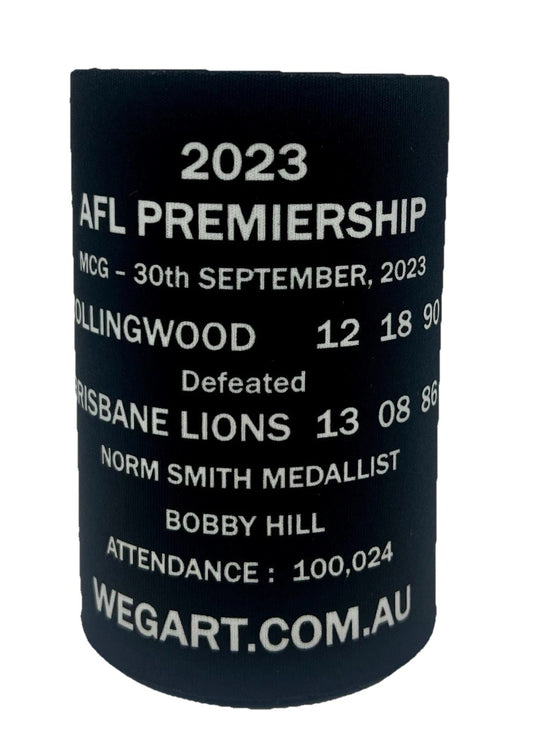 WegArt WEG Premiers Stubby Holder Can Cooler - Collingwood Magpies 2023
