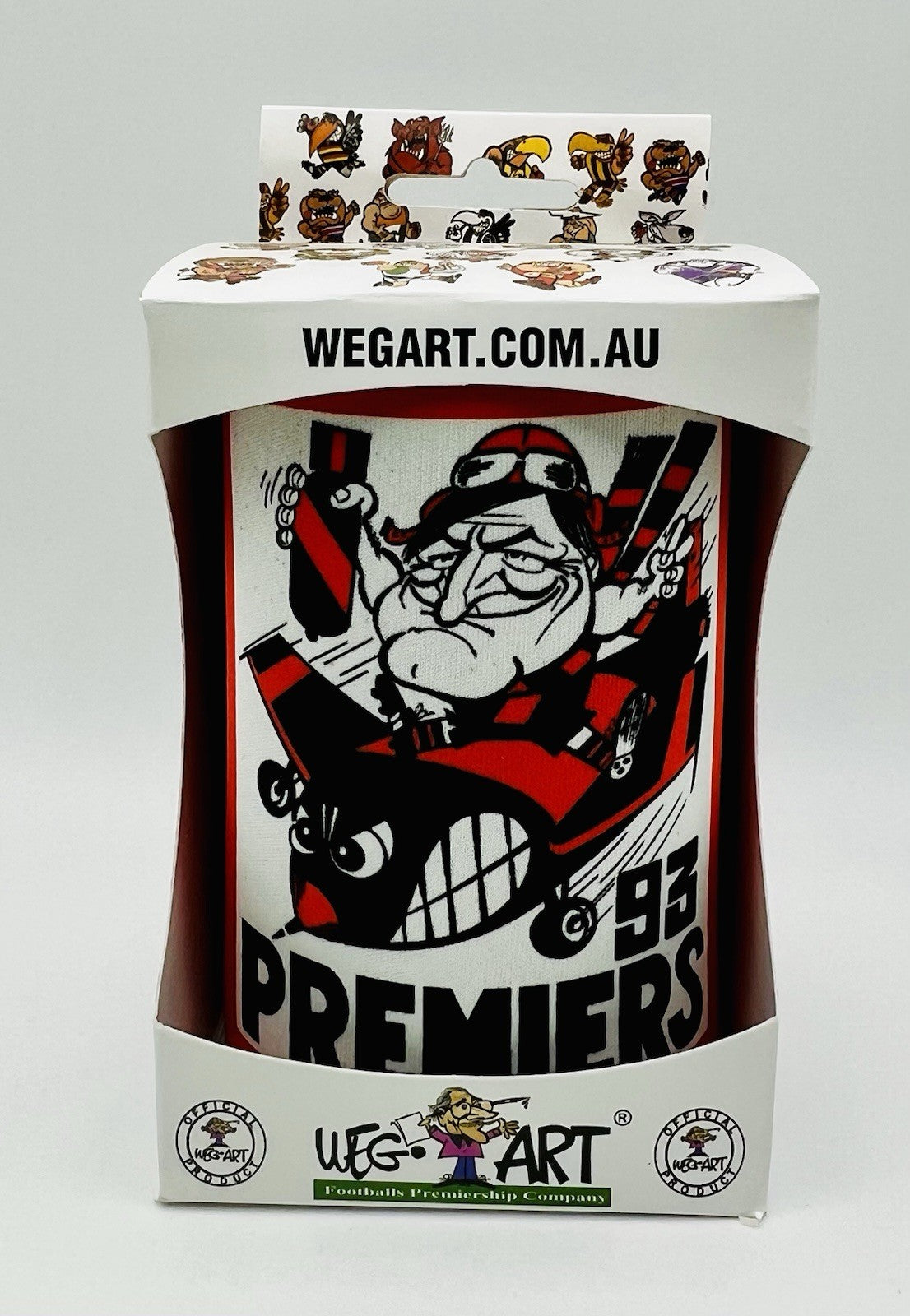 WegArt WEG Premiers Stubby Holder Can Cooler - Essendon Bombers 1993