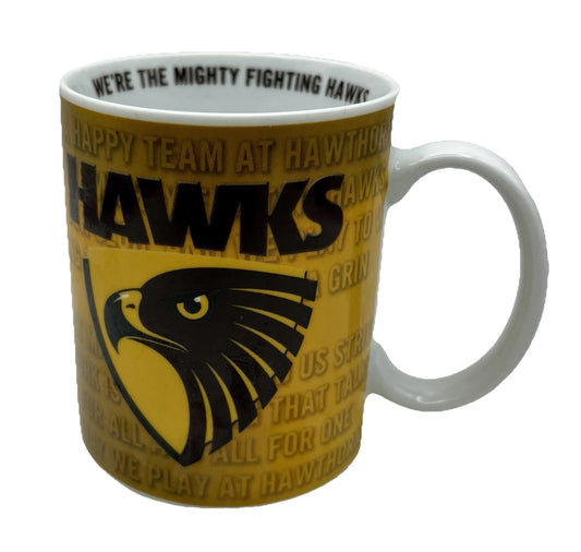 AFL Coffee Mug Hawthorn Hawks Theme Song