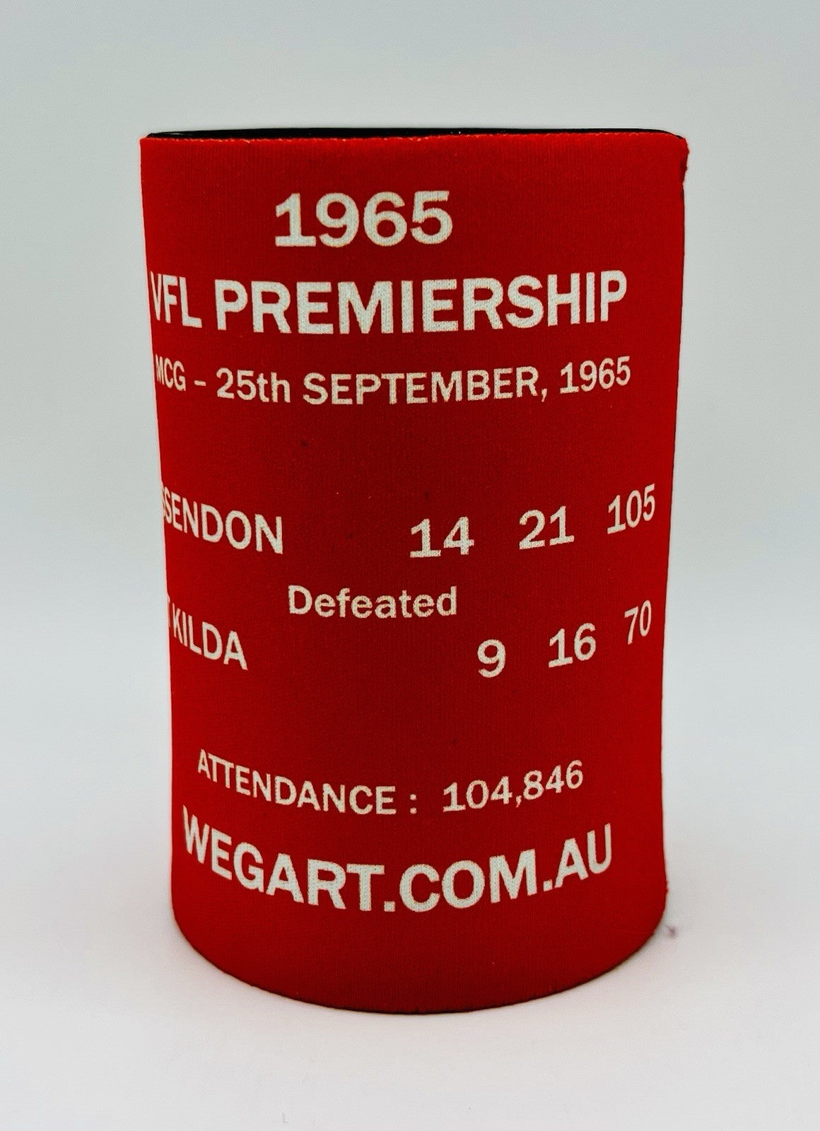 WegArt WEG Premiers Stubby Holder Can Cooler - Essendon Bombers 1965