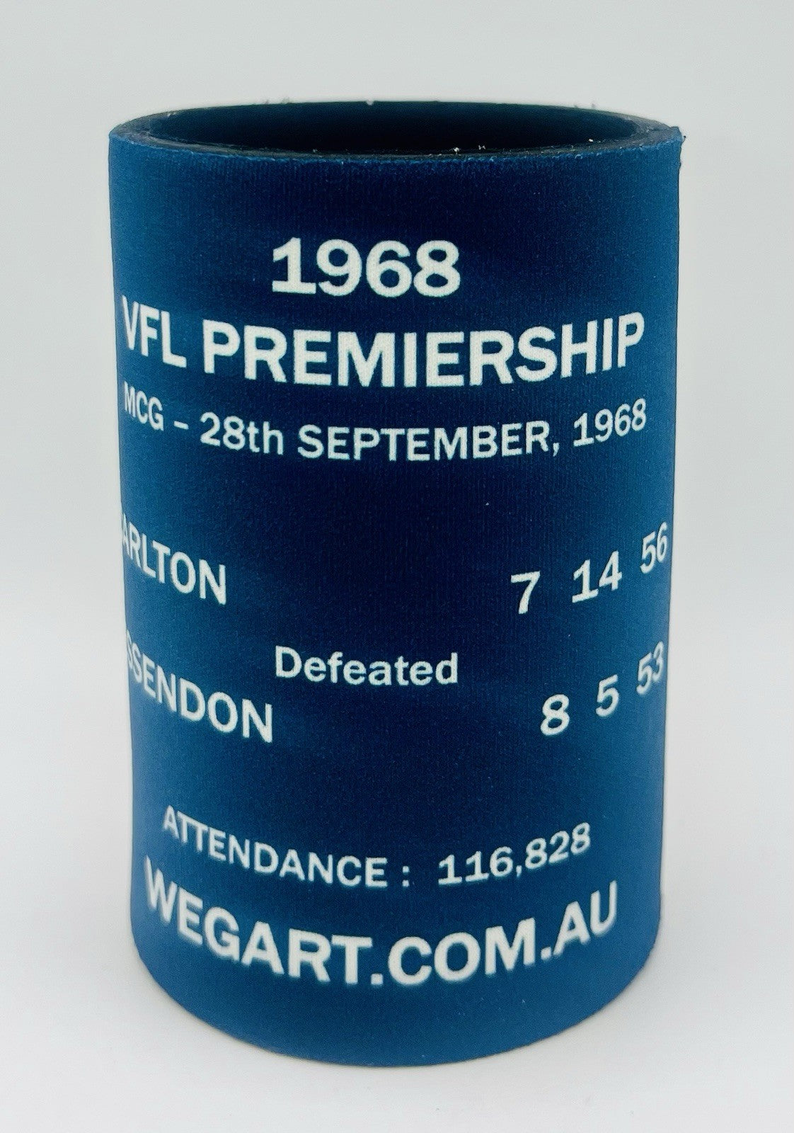 WegArt WEG Premiers Stubby Holder Can Cooler - Carlton Blues 1968