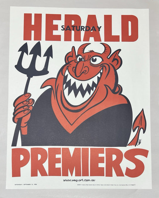 1956 Melbourne Demons WEG Premiers Poster - REPRINT