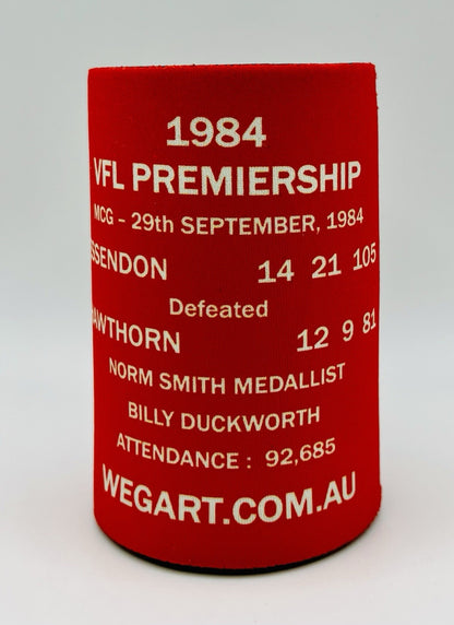 WegArt WEG Premiers Stubby Holder Can Cooler - Essendon Bombers 1984