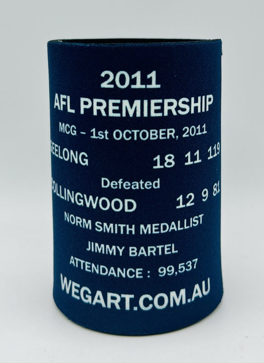 WegArt WEG Premiers Stubby Holder Can Cooler - Geelong Cats 2011