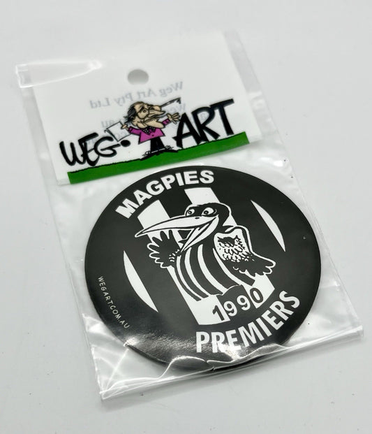 WEG WegArt Fridge Magnet - 1990 Collingwood Magpies Premiers Round Magnet