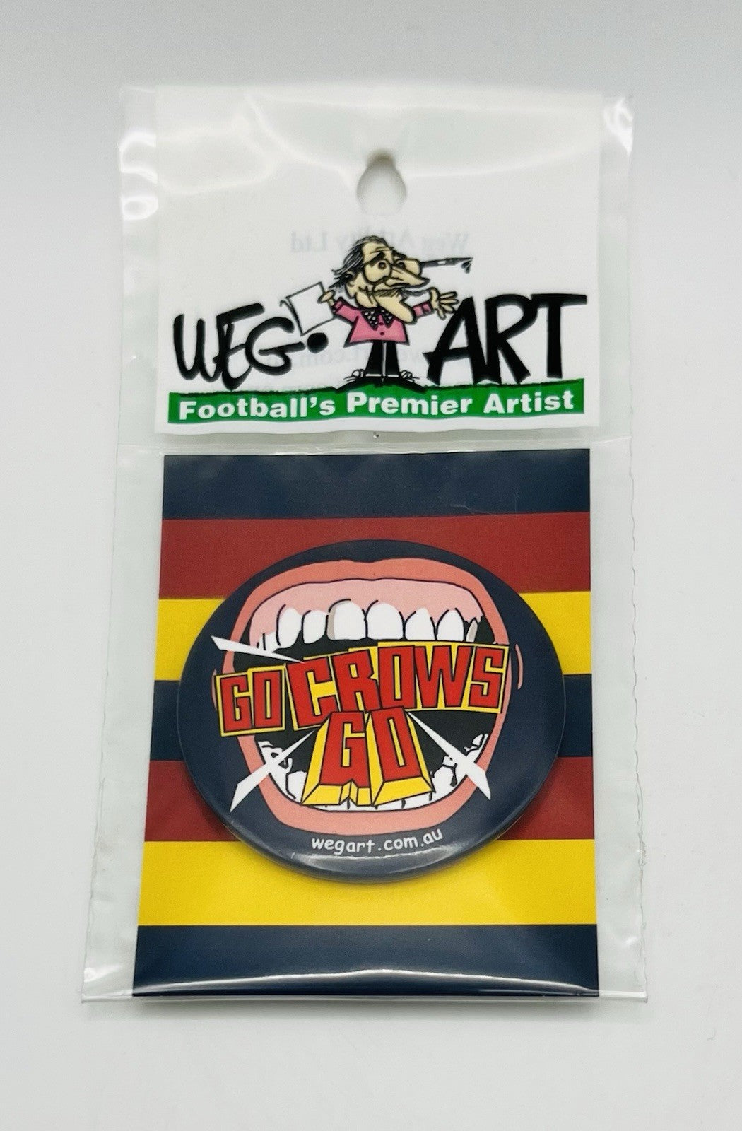 WegArt “Go Crows Go” Button Badge Adelaide Crows