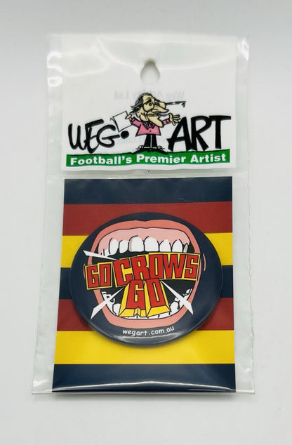 WegArt “Go Crows Go” Button Badge Adelaide Crows