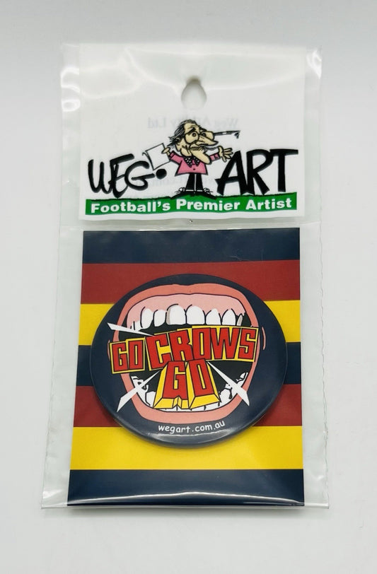 WegArt “Go Crows Go” Button Badge Adelaide Crows