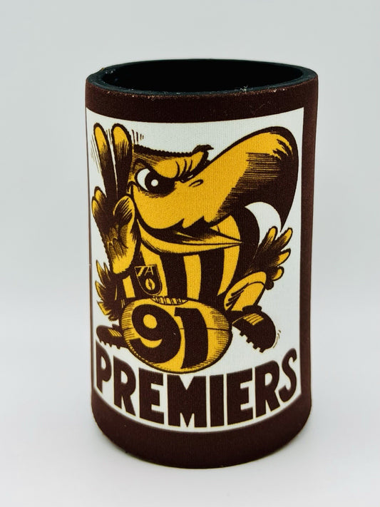 WegArt WEG Premiers Stubby Holder Can Cooler - Hawthorn Hawks 1991