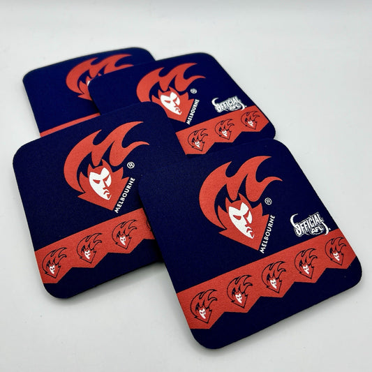 Vintage AFL Neoprene Drink Coasters Set Of Four - Melbourne Demons