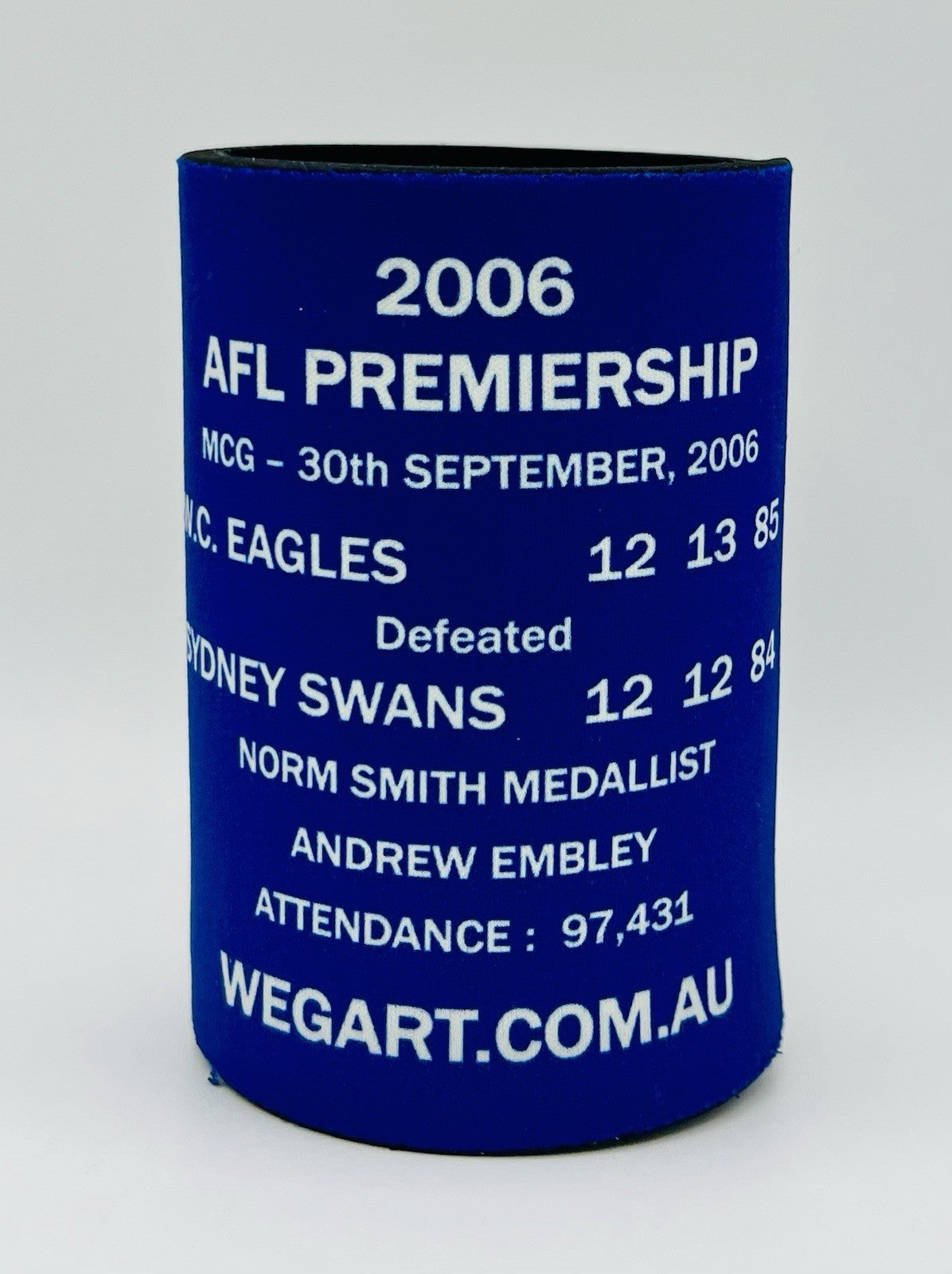WegArt WEG Premiers Stubby Holder Can Cooler - West Coast Eagles 2006