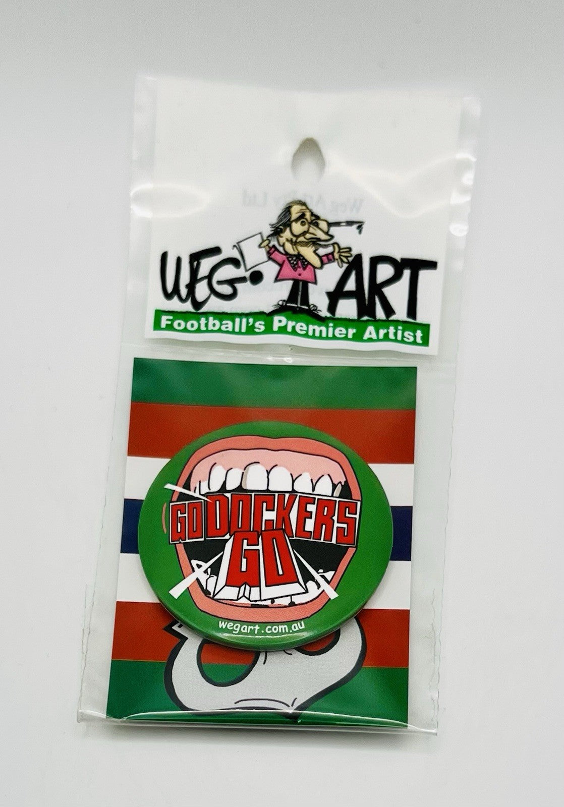 WegArt “Go Dockers Go” Button Badge Fremantle Dockers