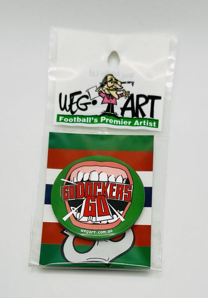WegArt “Go Dockers Go” Button Badge Fremantle Dockers
