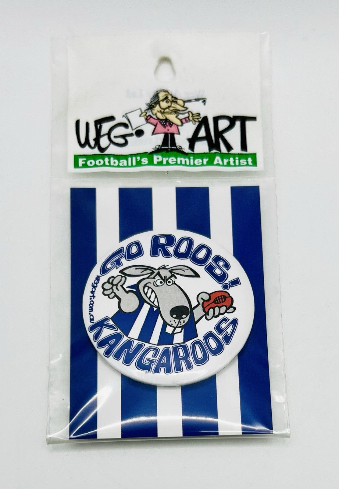 WegArt “Go Roos” Button Badge North Melbourne Kangaroos