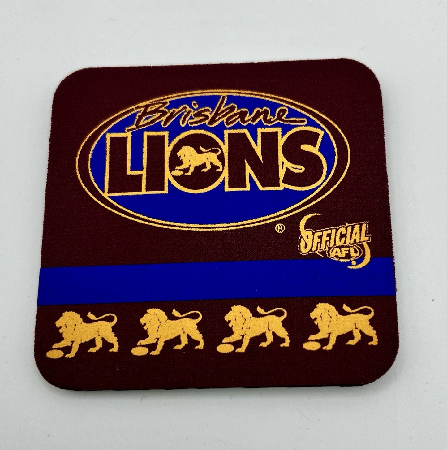 Vintage AFL Neoprene Drink Coasters Set Of Four - Brisbane Lions